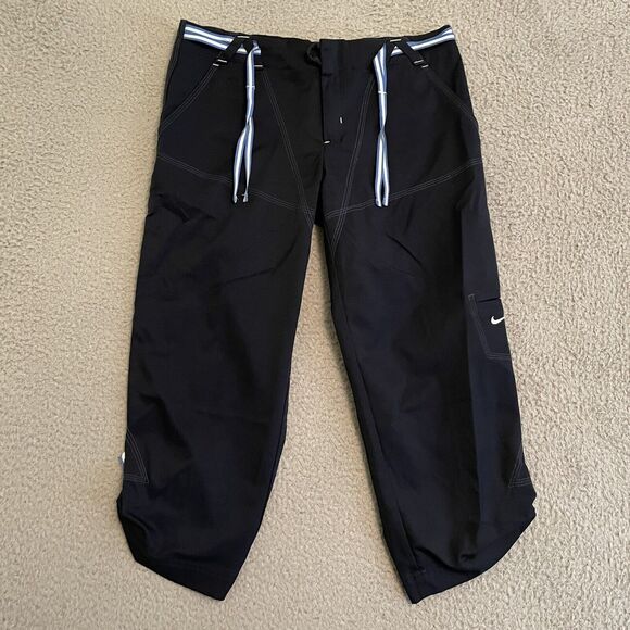 NIKE Capri Pants Athletic Women’s S (4-6) Clam Diggers Polyester Navy - Picture 1 of 9